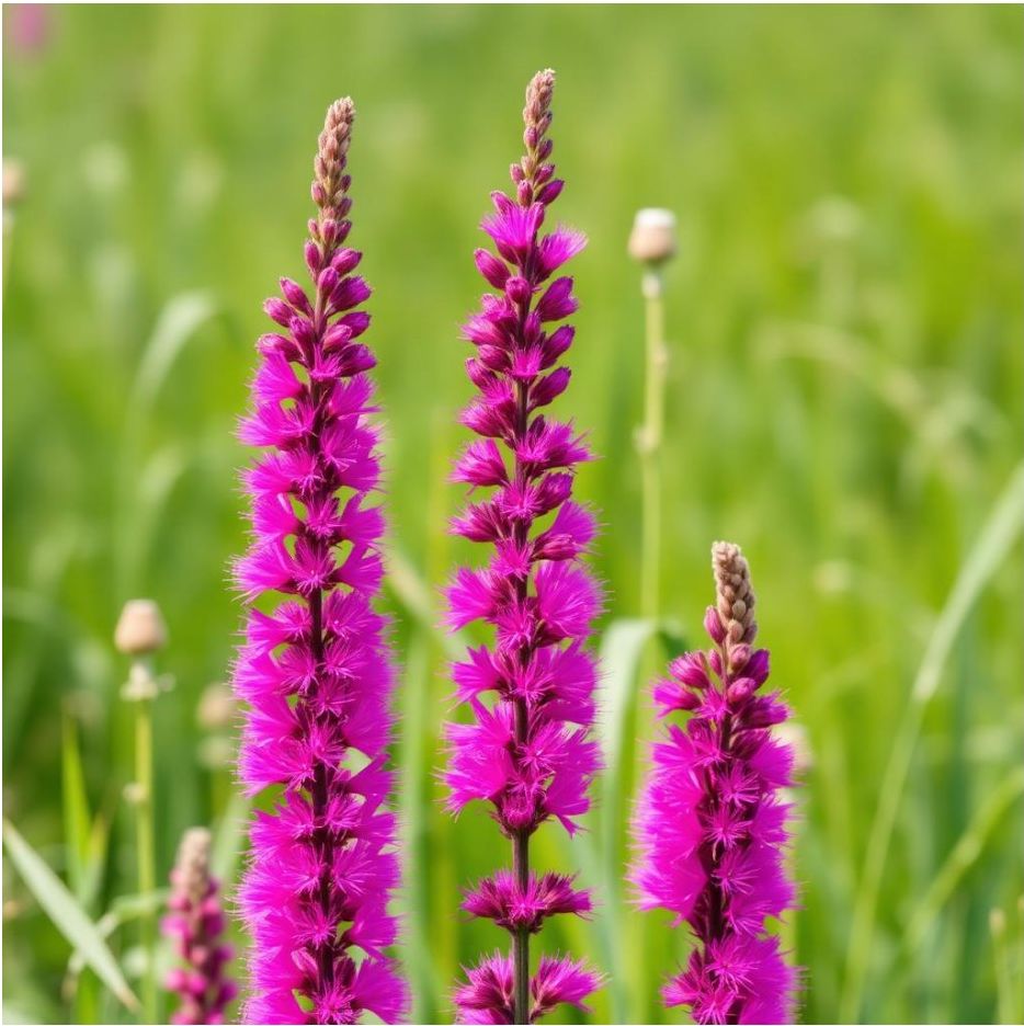 Magenta bottle-brush blazing star spikes