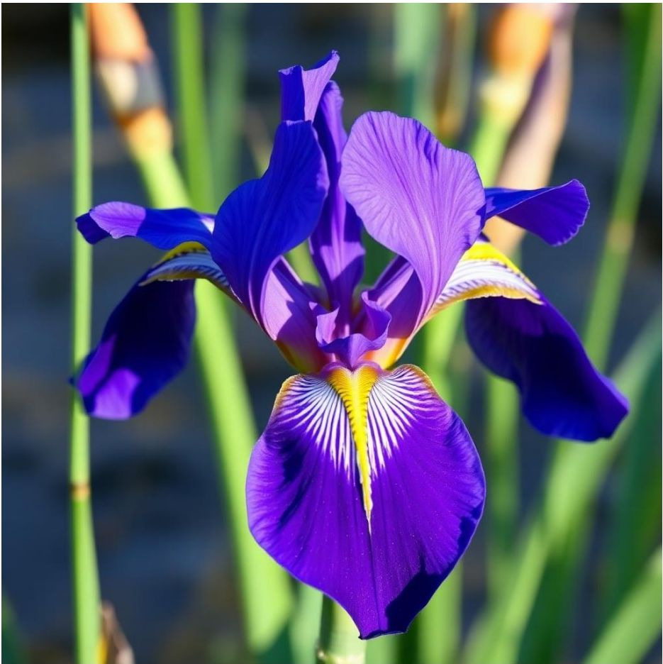 Violet-blue native iris flower