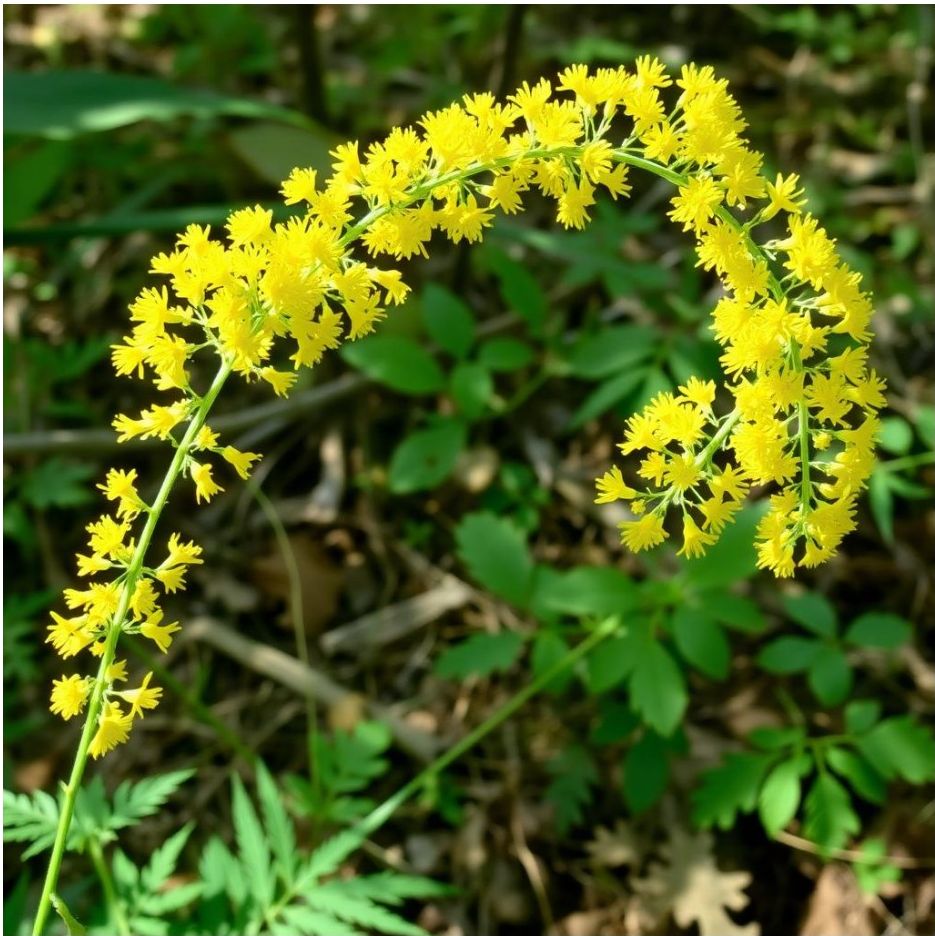 Arching yellow blue-stem goldenrod