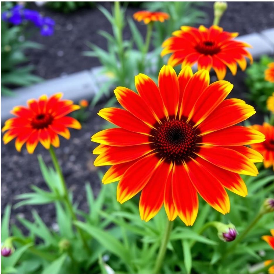 Red and gold blanket flower